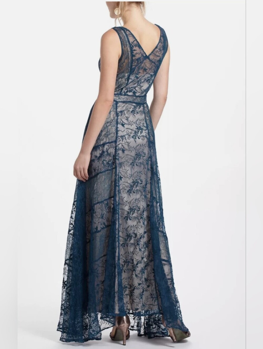 Lil by Anthopologie Hera Maxi Dress in Blue Lace - Picture 2 of 14